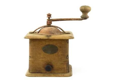Vintage - old coffee grinder isolated Stock Photos