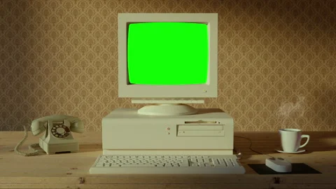 Vintage Old computer turn ON and OFF wit... | Stock Video | Pond5