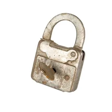 Vintage old lock isolate on white background Foto stock