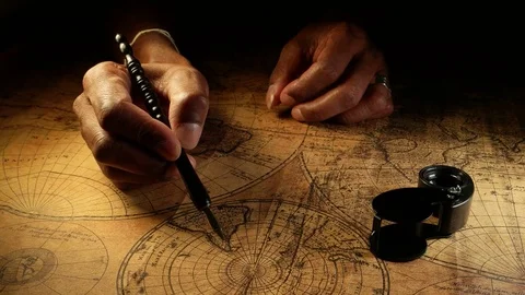 Vintage Old Map Stock Footage 72253601