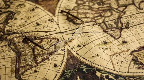 Vintage Old Map . Stock Photos