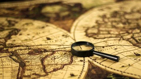 Vintage Old Map . Stock Photos