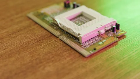 Vintage old socket for computer processor for desktop computer. Stock-Footage 165272409