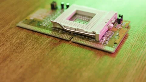 Vintage old socket for computer processor for desktop computer. Stock-Footage 165272475