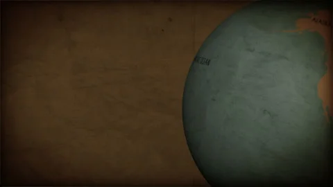 Vintage Old World Map Seamless Loop Stock Footage 154937281