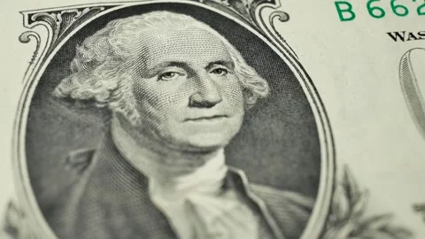 Vintage one dollar bill from 1963 with George Washington face Stock Footage 344169281