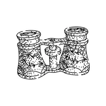 Vintage opera glasses with ornamental pattern for elegant viewing Stockillustratie