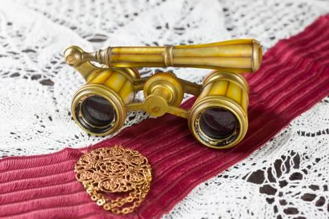 Vintage opera glasses Stock Photos