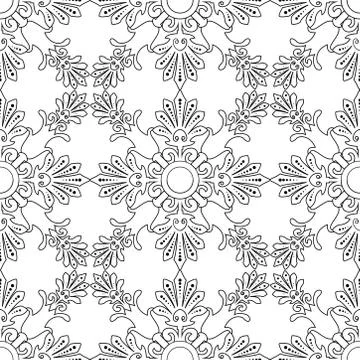 Vintage oriental seamless texture pattern with vintage elements. Illustrazione stock