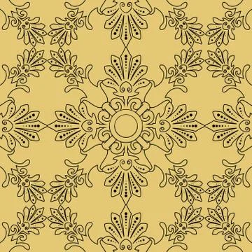 Vintage oriental seamless texture pattern with vintage element. Stock Illustration