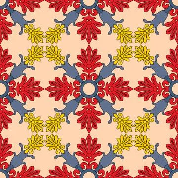 Vintage oriental seamless texture pattern with vintage element Stock Illustration