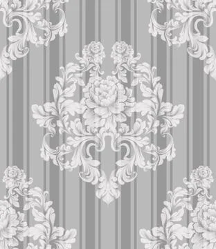Vintage ornament pattern Vector. Baroque classic background. Royal victorian  스톡 일러스트