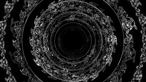Vintage Ornamental Silver Circle Loop Stock Footage 274053441