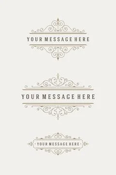 Vintage Ornaments Decorations Design Elements and Place For Text Stock Illustration