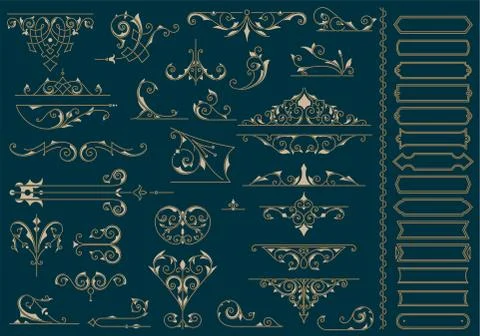 Vintage Ornaments. Design Elements Stock Illustration