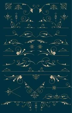 Vintage Ornaments. Design Elements Stock Illustration