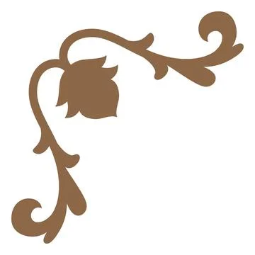 Vintage ornate corner frame, vector fancy decorative element, angle floral art Stock Illustration