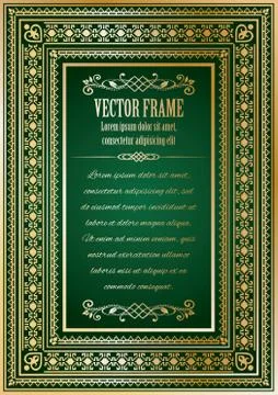 Vintage ornate frame with sample text. Stock Illustration