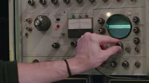 Vintage Oscilloscope Close Up Stock Footage 167766716