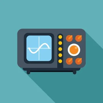 Vintage oscilloscope displaying sinusoidal waveform on screen Stock Illustration