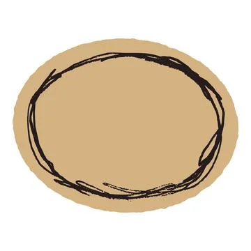 Vintage oval frames with rough crayon border on scrapbook paper cutout for promo Stock Illustration