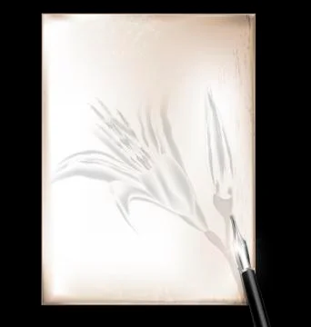 Vintage page and pen Stock Illustration