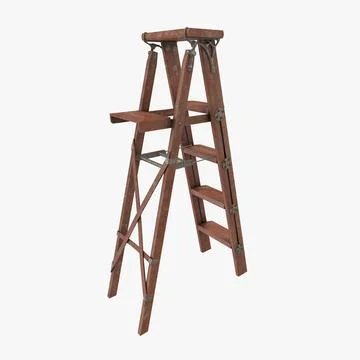 Vintage Painting Ladder 3D Model