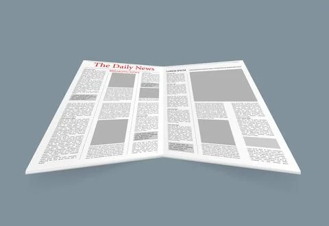 Vintage paper cut pattern with newspaper on white background for print design Stock Illustration