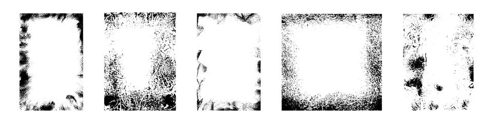 Vintage paper elements old effects. Overlay textures black worn edges and f.. Stock Illustration