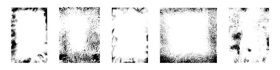 Vintage paper elements old effects. Overlay textures black worn edges and f.. 库存插图