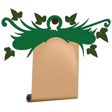 Vintage paper scroll on white background Stock Illustration