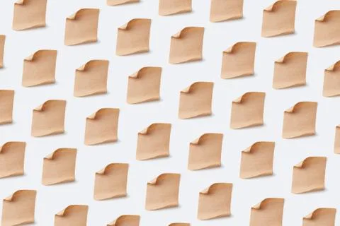 Vintage parchment paper sheets pattern on a white background. 写真素材