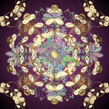 Vintage pattern with arabesques. Oriental vector pattern with arabesques and flo Illustrazione stock