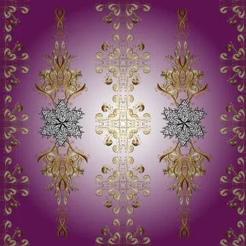 Vintage pattern with arabesques. Oriental vector pattern with arabesques and flo Stock Illustration