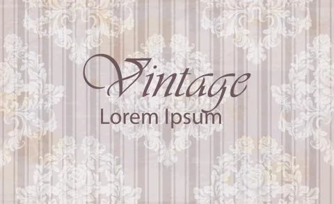 Vintage pattern baroque ornamented background Vector. Old effect texture deco Stock Illustration