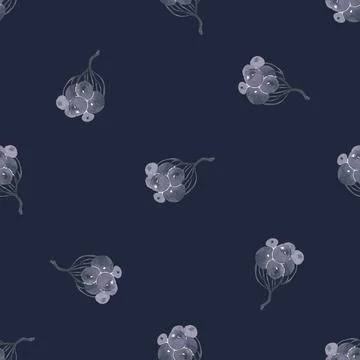Vintage pattern with berries. Collection of various berries, herbs, twigs on a Stock Illustration