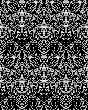 Vintage Pattern Black White Stock Illustration