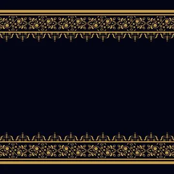 Vintage pattern border gold decoration design Illustrazione stock