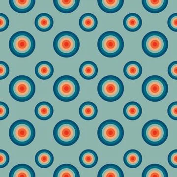 Vintage pattern with circles in the style of the 70s and 60s. Stock Illustration