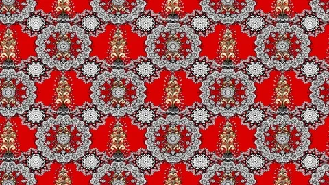 Vintage pattern composition on red background Stock Footage 83947583