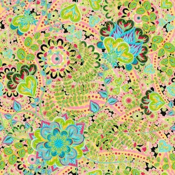 Vintage pattern in indian batik style. floral vector background 스톡 일러스트