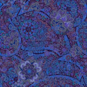 Vintage pattern in indian batik style. floral vector background Stock Illustration