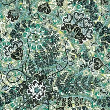 Vintage pattern in indian batik style. floral vector background Stock Illustration