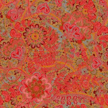 Vintage pattern in indian batik style. floral vector background Illustrazione stock