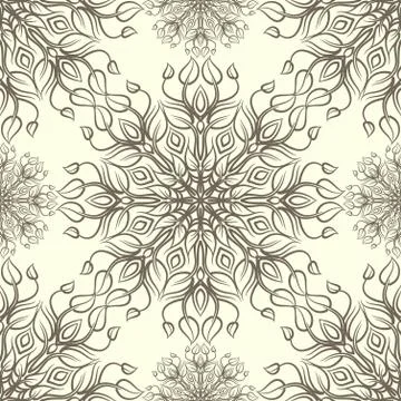 Vintage pattern with linear ornament. Vector Stock Illustration
