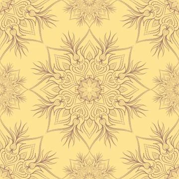 Vintage pattern with linear ornament. Vector Stock Illustration