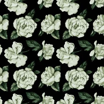Vintage pattern of rose flowers Stock Illustration