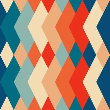 Vintage pattern with triangles in the style of the 70s and 60 Stock Illustration