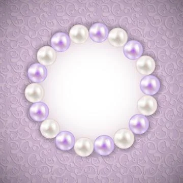 Vintage Pearl Frame Background. Vector Illustration Stock Illustration