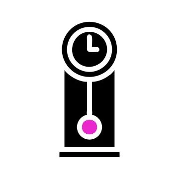 Vintage pendulum clock icon. Concept of time, schedule, and history. Stock Illustration